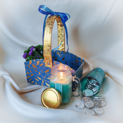 Blue Golden Basket Hamper